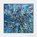 HOLMAN ART Azure Exploration – Abstract Blue and Black Oil Painting - image 1