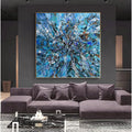 HOLMAN ART Azure Exploration – Abstract Blue and Black Oil Painting - image 2