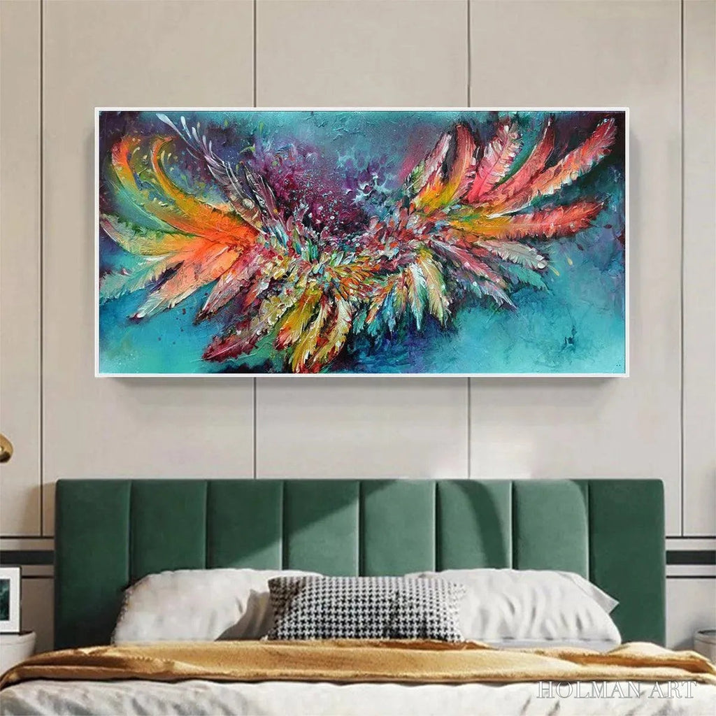 HOLMAN ART Plumage Fire – Vibrant Abstract Feather Oil Painting - image 6