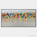 HOLMAN ART Colorfall – Vibrant Abstract Oil Painting on Silver Leaf - image 1