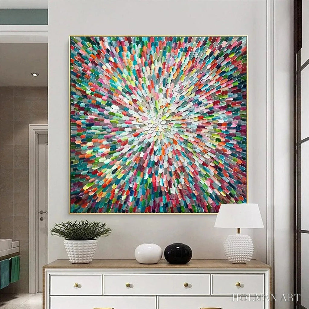 HOLMAN ART Radiant Bloom – Colorful Abstract Impasto Oil Painting - image 2