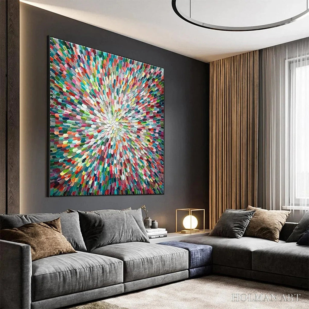 HOLMAN ART Radiant Bloom – Colorful Abstract Impasto Oil Painting - image 4