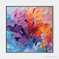 HOLMAN ART Colorful Whirl – Textured Abstract Painting, Impasto , Square Canvas, Modern Decor - image 1