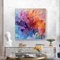HOLMAN ART Colorful Whirl – Textured Abstract Painting, Impasto , Square Canvas, Modern Decor - image 2
