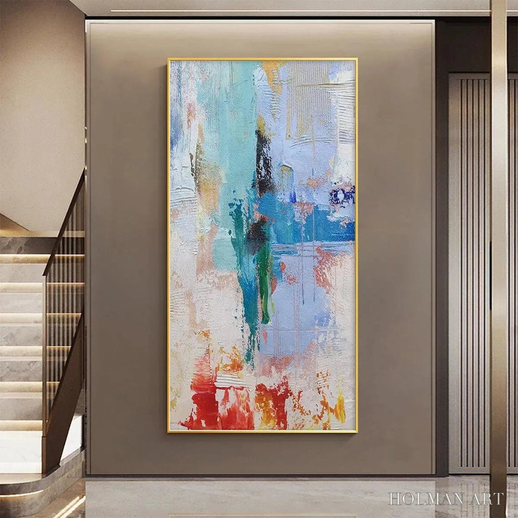 HOLMAN ART Abstract Symphony – Textured Painting, Colorful , Modern Abstract, Vertical Canvas - image 5