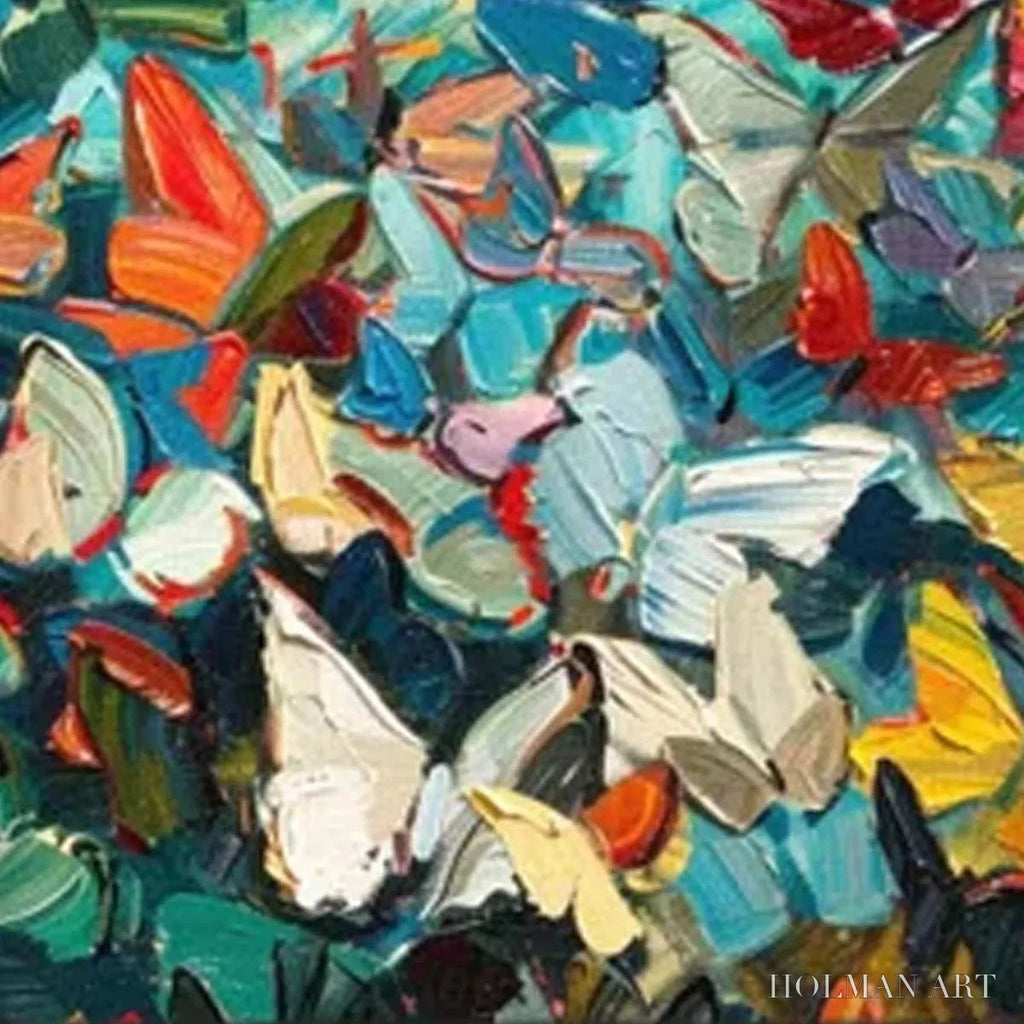 HOLMAN ART Butterfly Whirlwind Panoramic – Butterfly Painting, Panoramic , Colorful Impasto Decor - image 6
