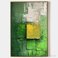 HOLMAN ART Textured Green and Yellow – Textured Abstract Painting, Vertical - image 1