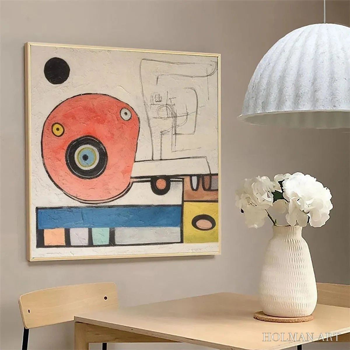 HOLMAN ART Playful Truck – Whimsical Abstract Painting, Square - image 2