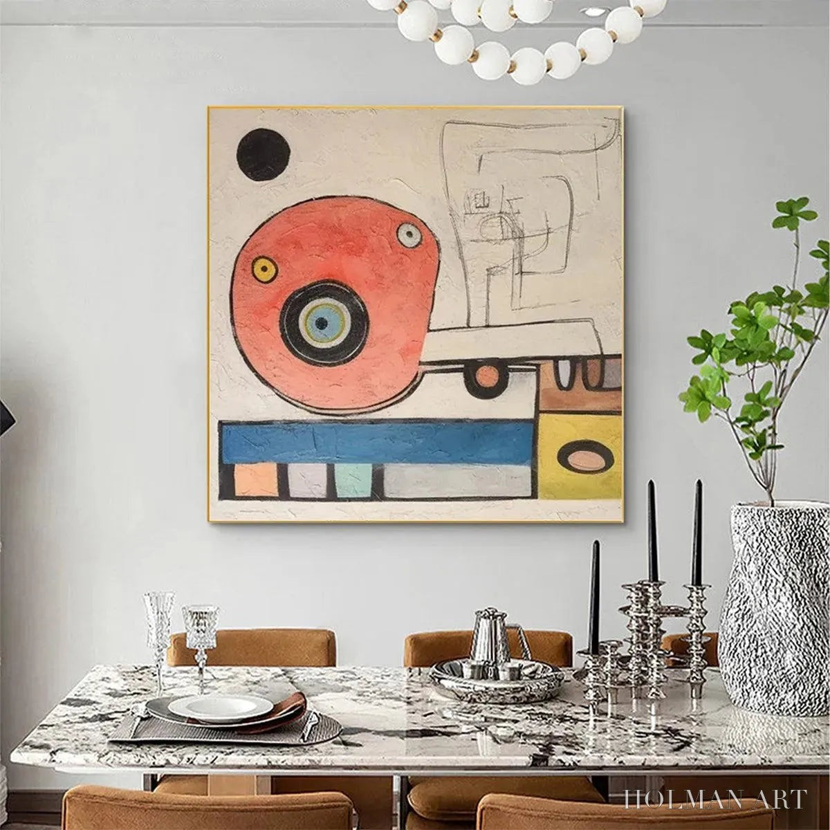 HOLMAN ART Playful Truck – Whimsical Abstract Painting, Square - image 4
