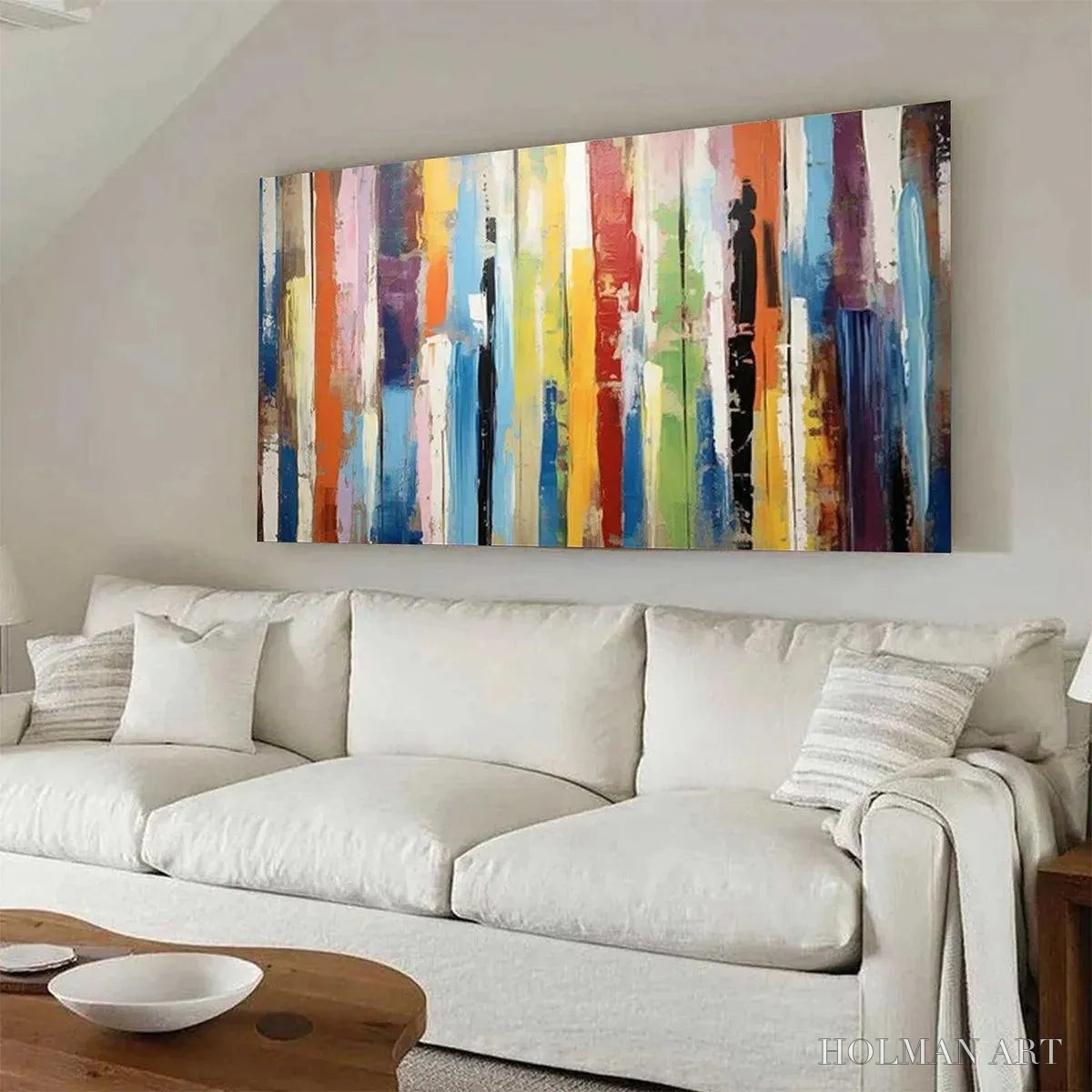 HOLMAN ART Color Harmony – Abstract Painting with Colorful Vertical Stripes - image 2