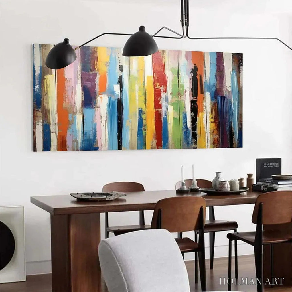 HOLMAN ART Color Harmony – Abstract Painting with Colorful Vertical Stripes - image 5