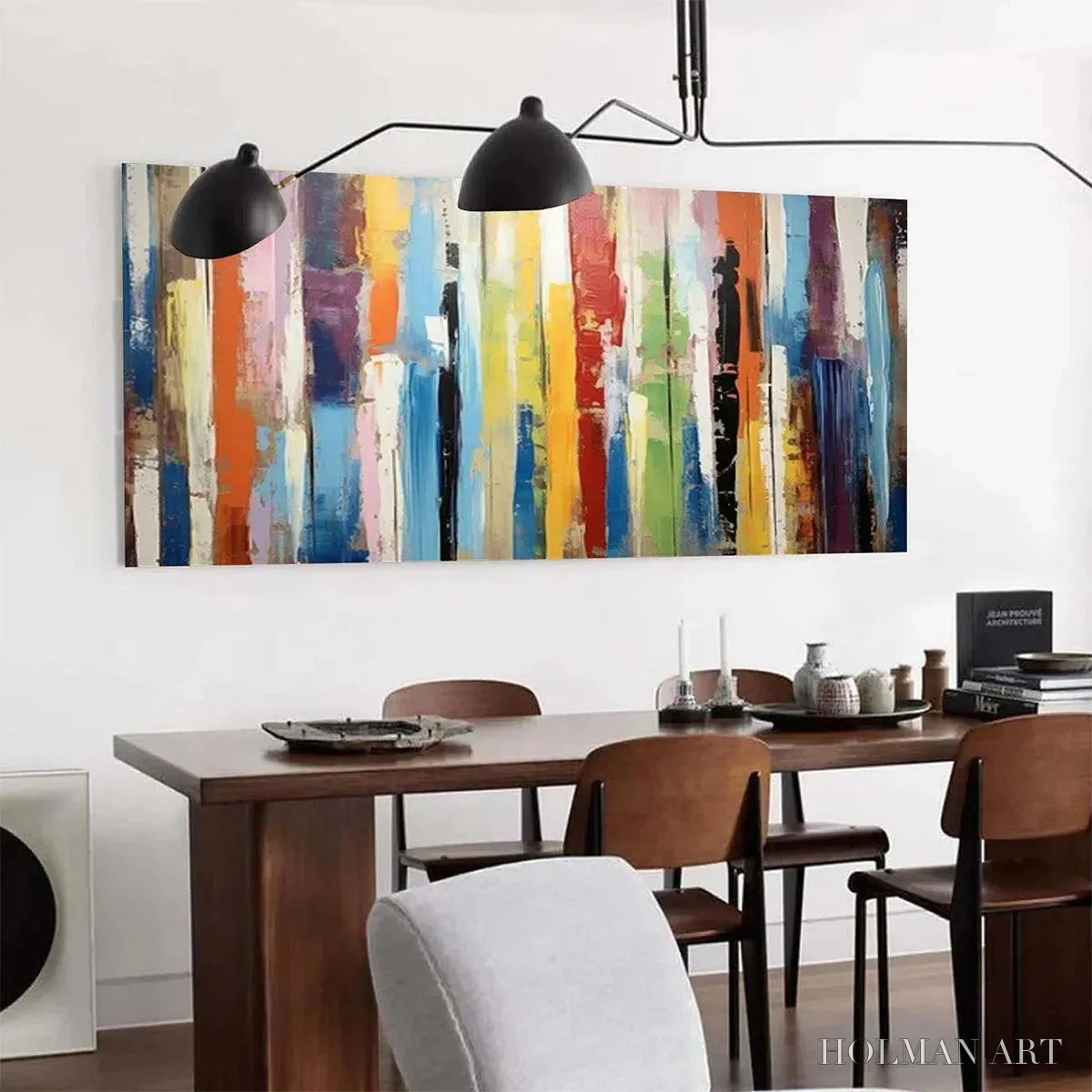 HOLMAN ART Color Harmony – Abstract Painting with Colorful Vertical Stripes - image 5