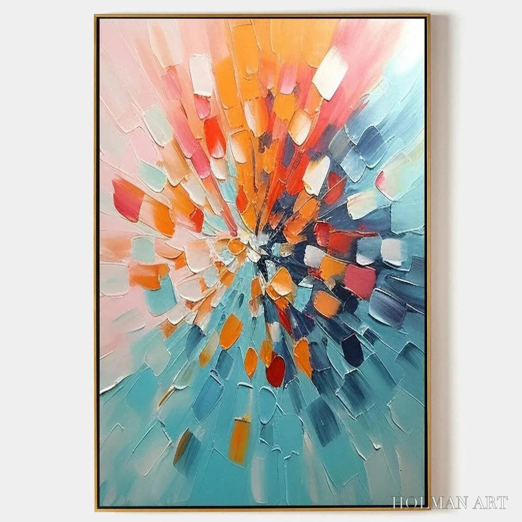 HOLMAN ART Radiant Burst – Textured Abstract Impasto Painting, Vertical - image 1