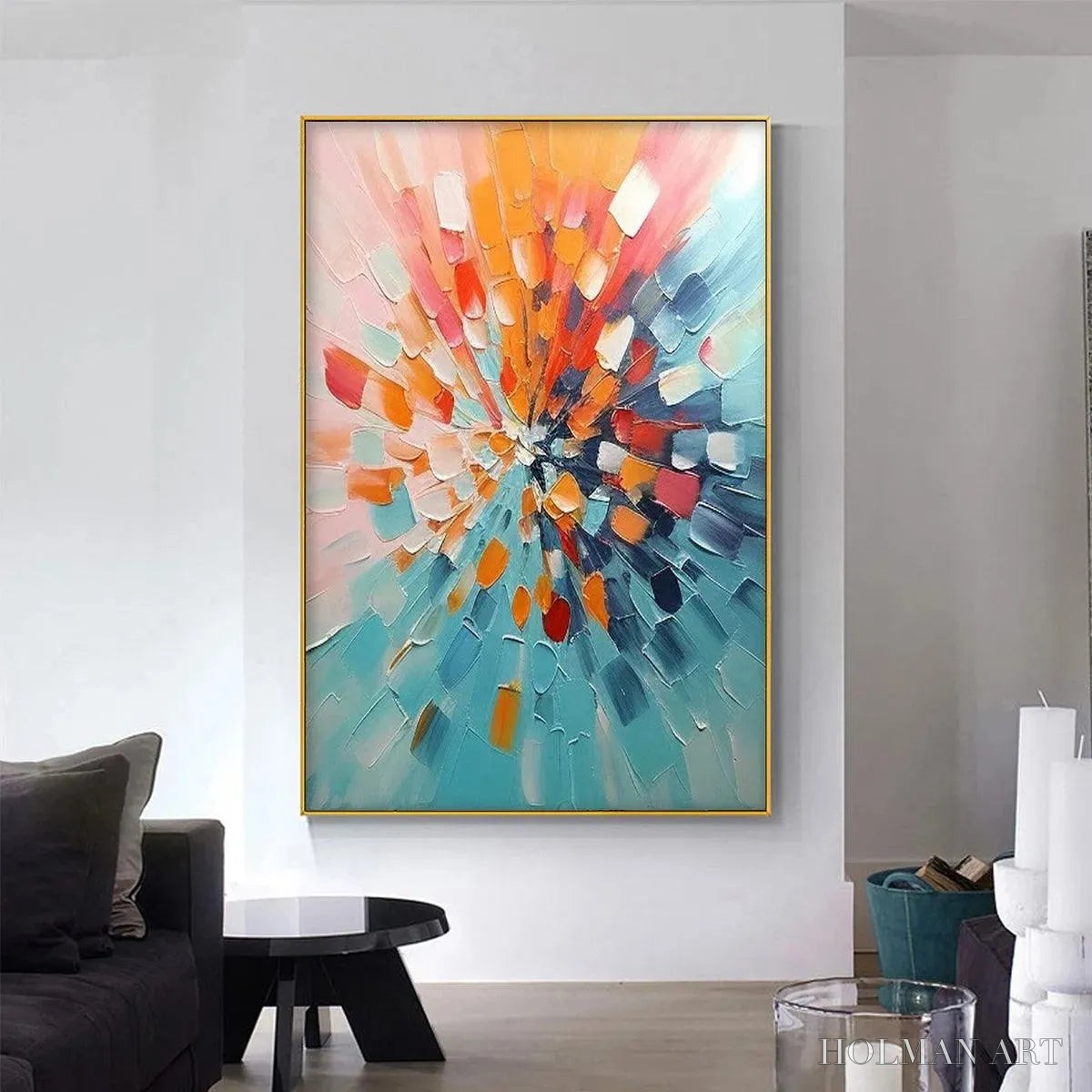 HOLMAN ART Radiant Burst – Textured Abstract Impasto Painting, Vertical - image 2