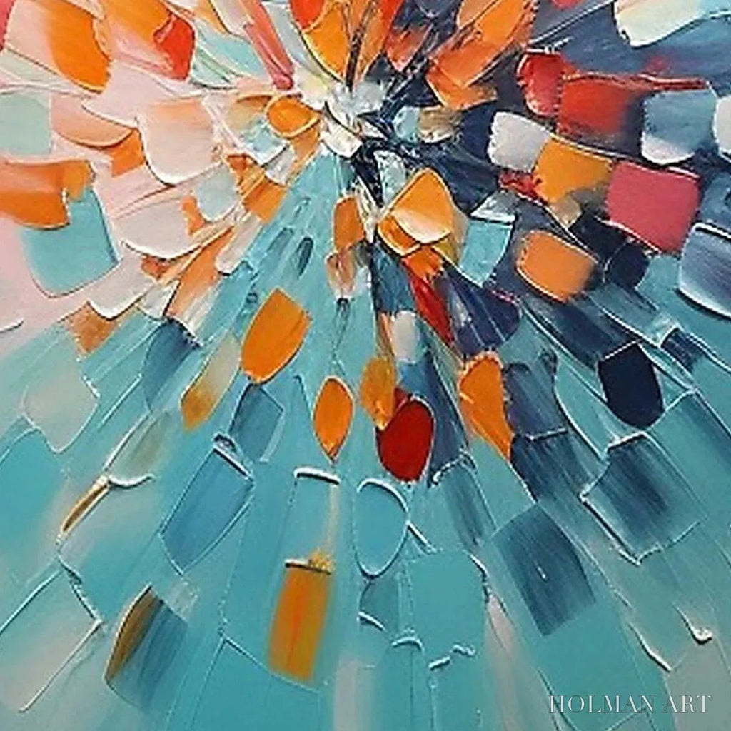 HOLMAN ART Radiant Burst – Textured Abstract Impasto Painting, Vertical - image 3