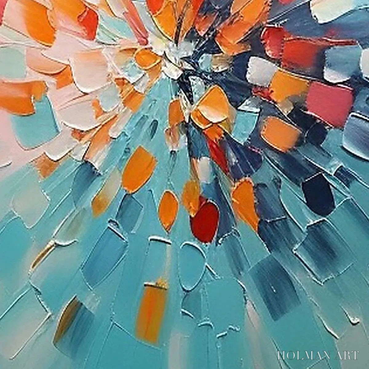 HOLMAN ART Radiant Burst – Textured Abstract Impasto Painting, Vertical - image 3