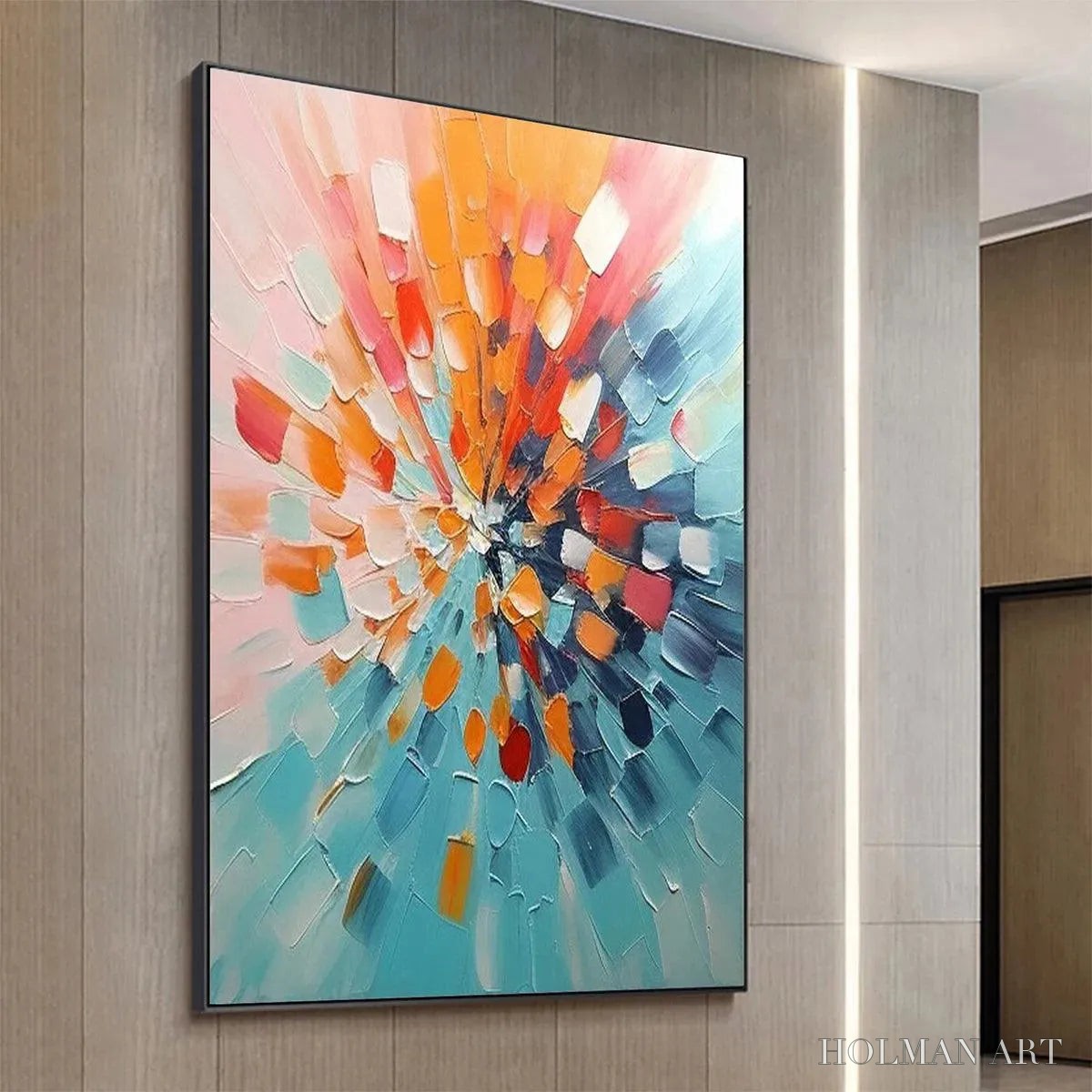 HOLMAN ART Radiant Burst – Textured Abstract Impasto Painting, Vertical - image 6
