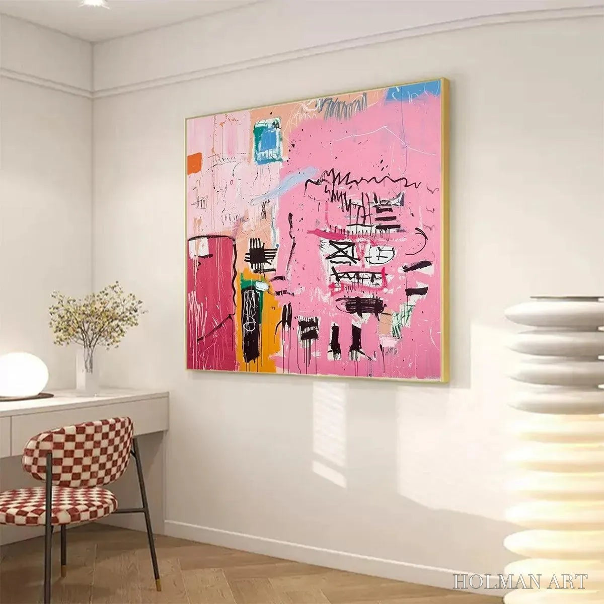 HOLMAN ART Pink Expression – Abstract Expressionist Painting, Pink - image 2