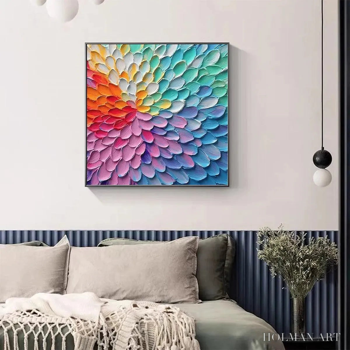 HOLMAN ART Rainbow Burst – Textured Abstract Painting in Rainbow Colors - image 2