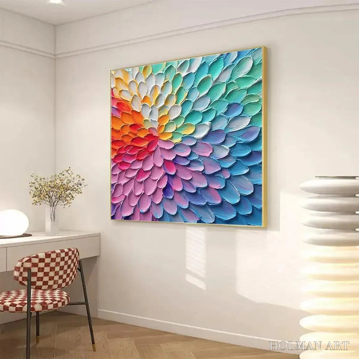 HOLMAN ART Rainbow Burst – Textured Abstract Painting in Rainbow Colors - image 4
