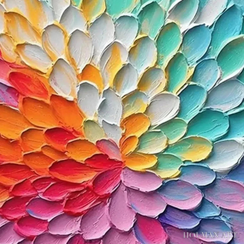 HOLMAN ART Rainbow Burst – Textured Abstract Painting in Rainbow Colors - image 5