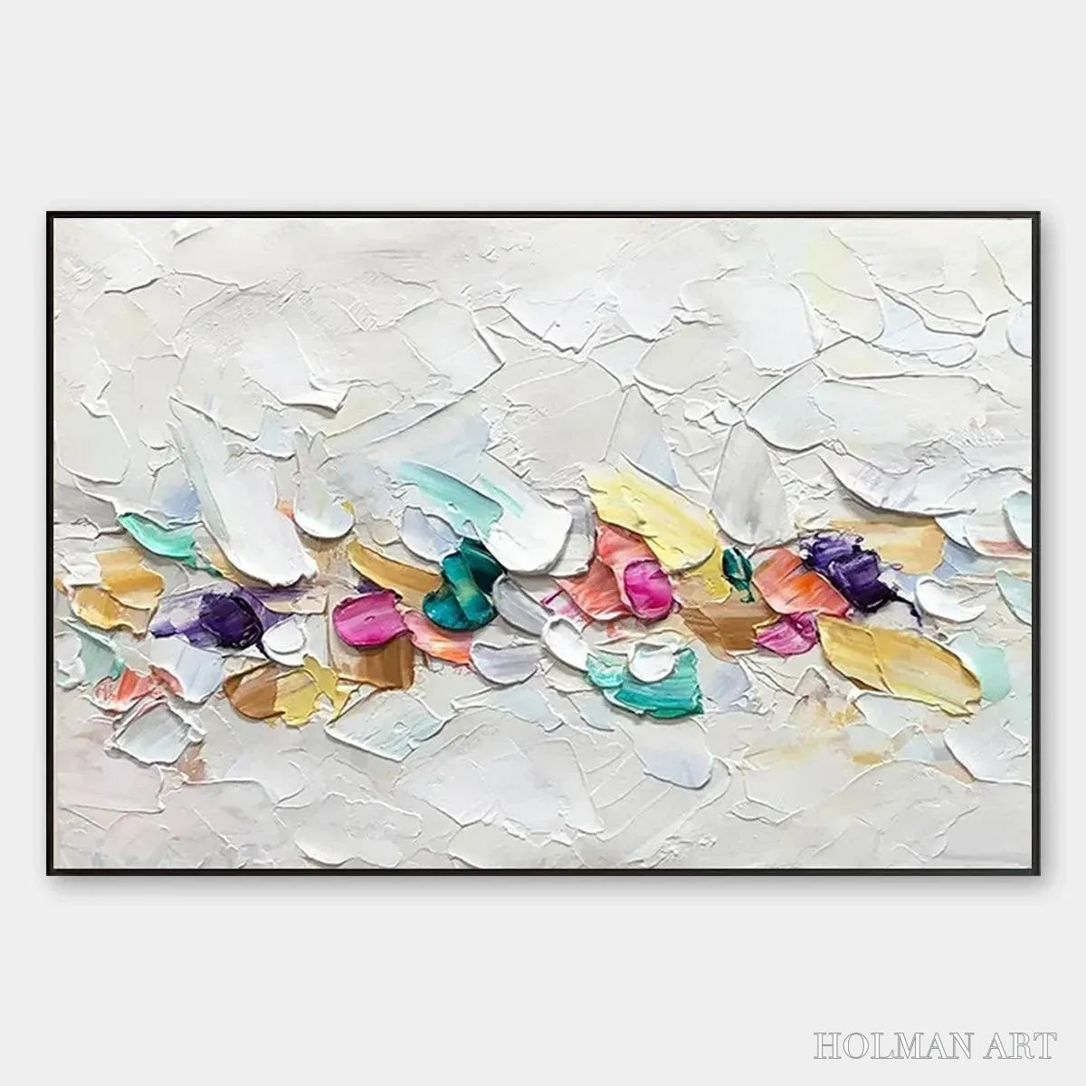 HOLMAN ART Confetti Dream – Textured Abstract Painting in Pastel Rainbow - image 1