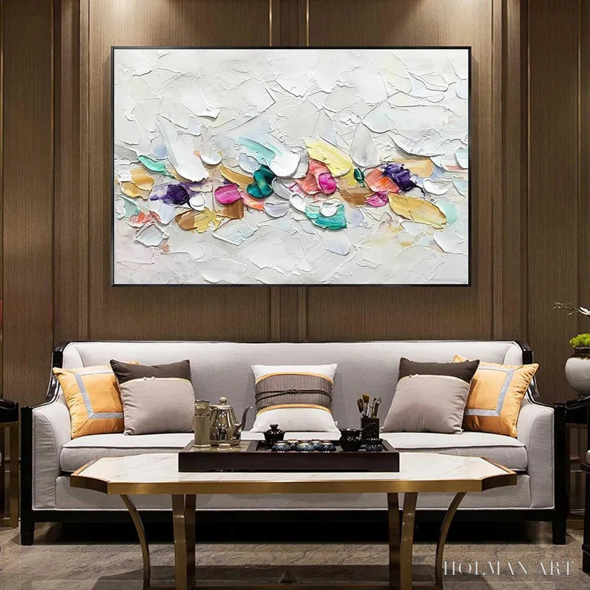 HOLMAN ART Confetti Dream – Textured Abstract Painting in Pastel Rainbow - image 2