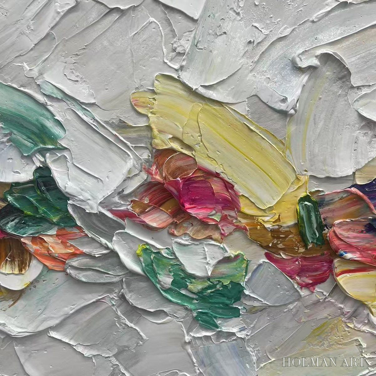 HOLMAN ART Confetti Dream – Textured Abstract Painting in Pastel Rainbow - image 3