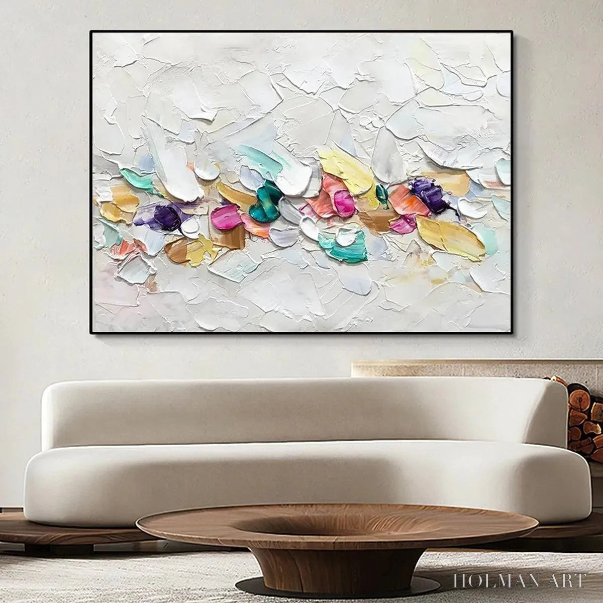 HOLMAN ART Confetti Dream – Textured Abstract Painting in Pastel Rainbow - image 4