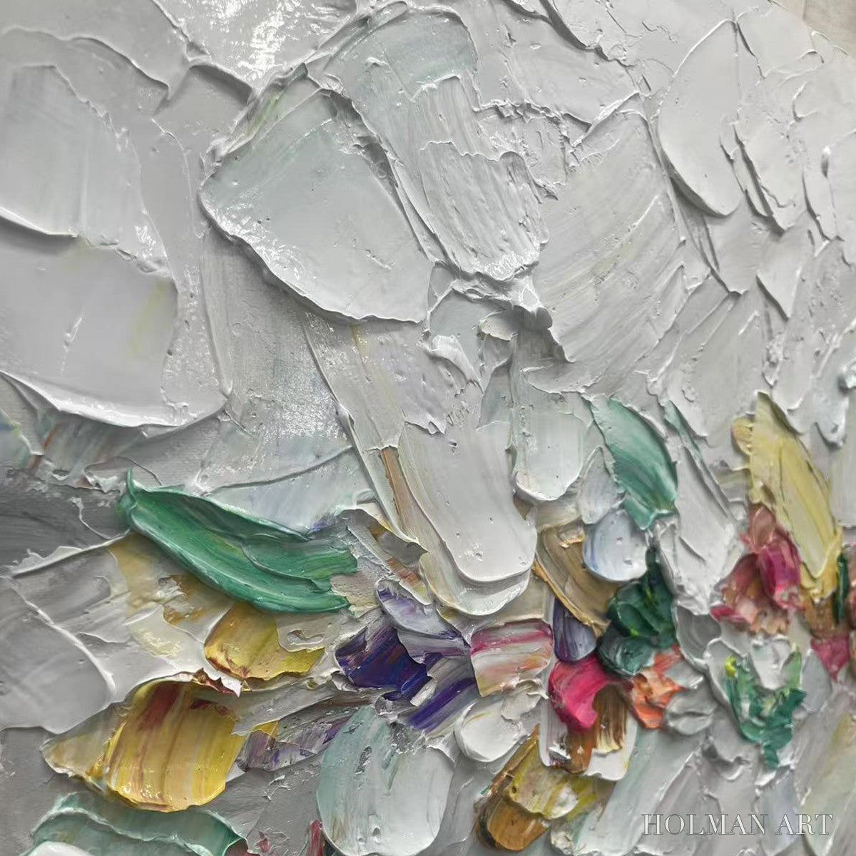 HOLMAN ART Confetti Dream – Textured Abstract Painting in Pastel Rainbow - image 5