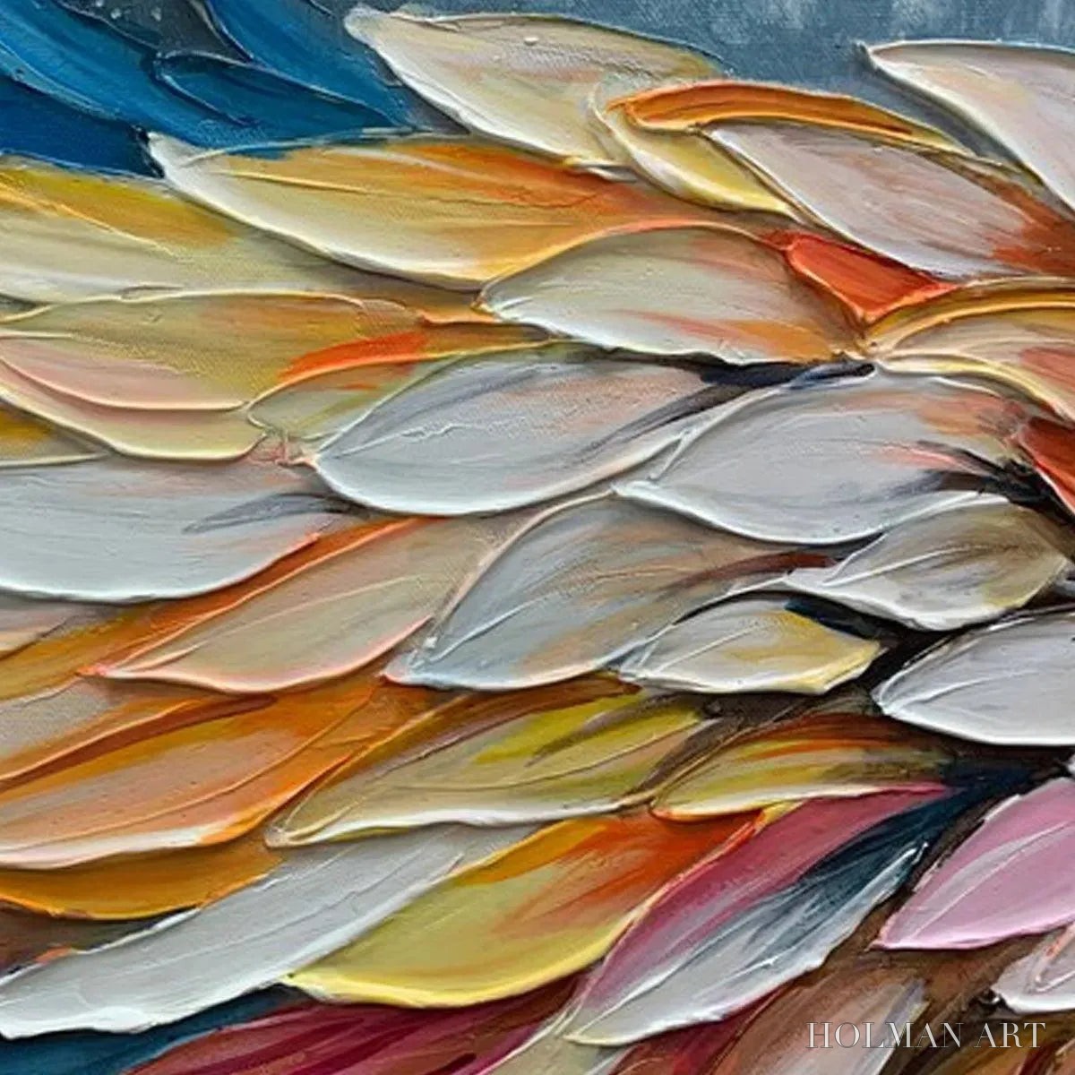 HOLMAN ART Angel Wings – Textured Impasto Angel Wings Painting in Colorful Hues - image 3