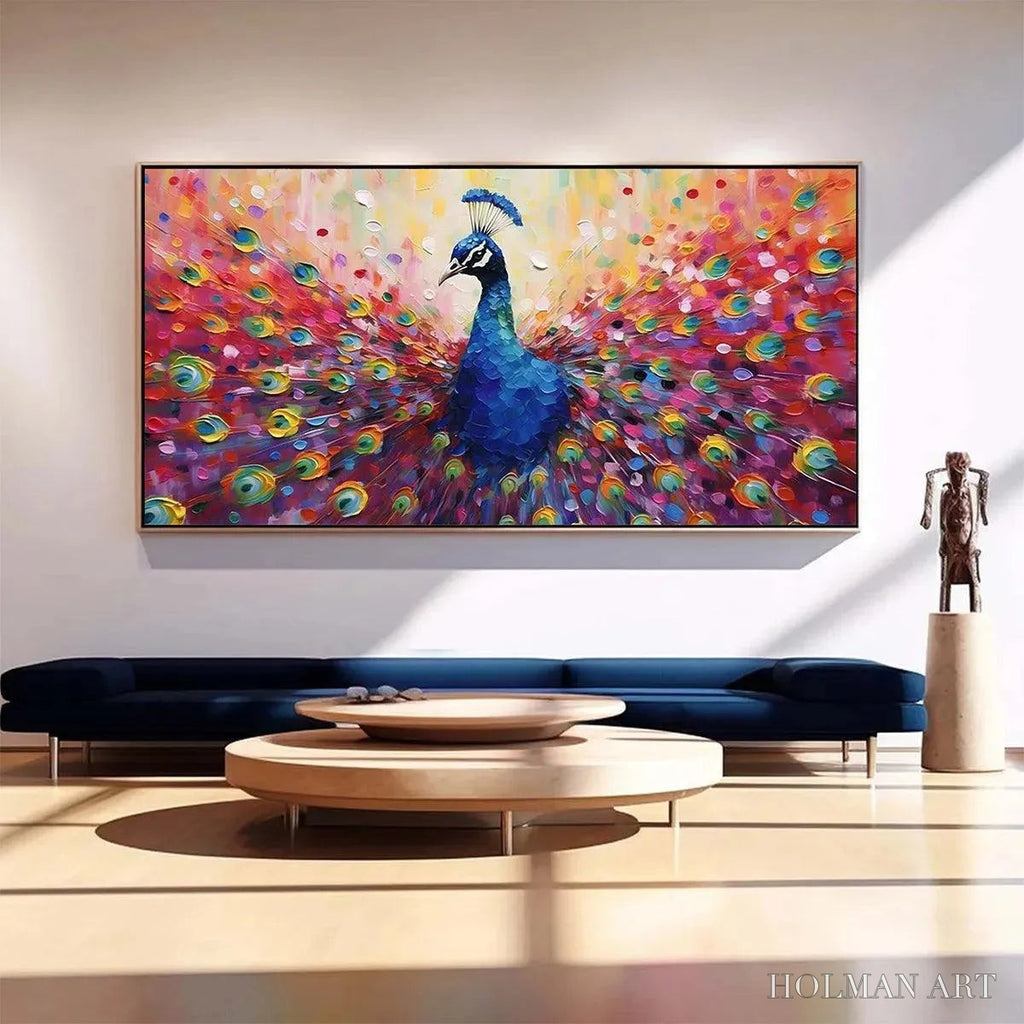 HOLMAN ART Majestic Peacock – Vibrant Peacock Painting on Canvas - image 2