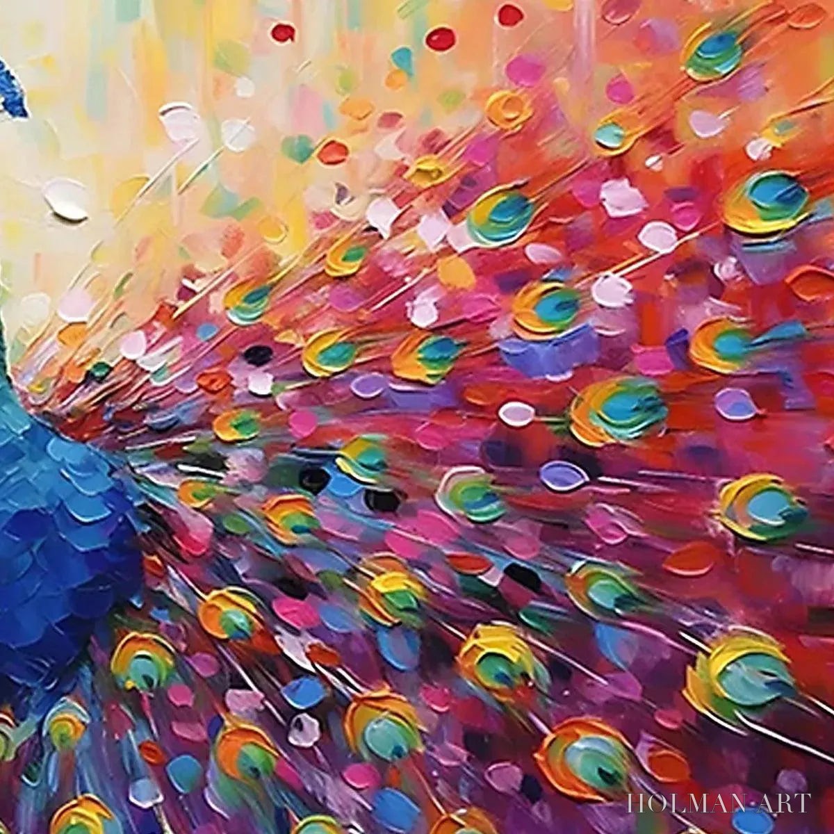 HOLMAN ART Majestic Peacock – Vibrant Peacock Painting on Canvas - image 5