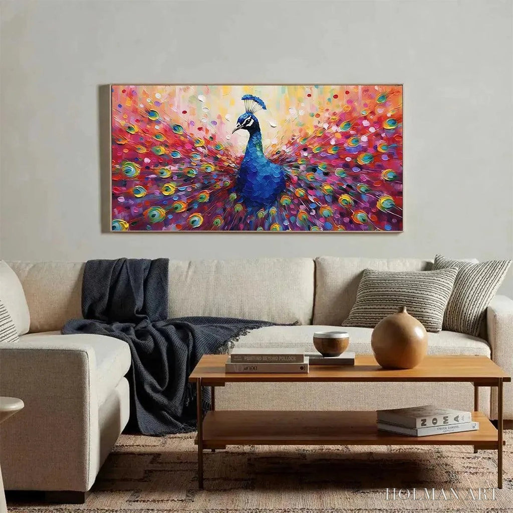 HOLMAN ART Majestic Peacock – Vibrant Peacock Painting on Canvas - image 6
