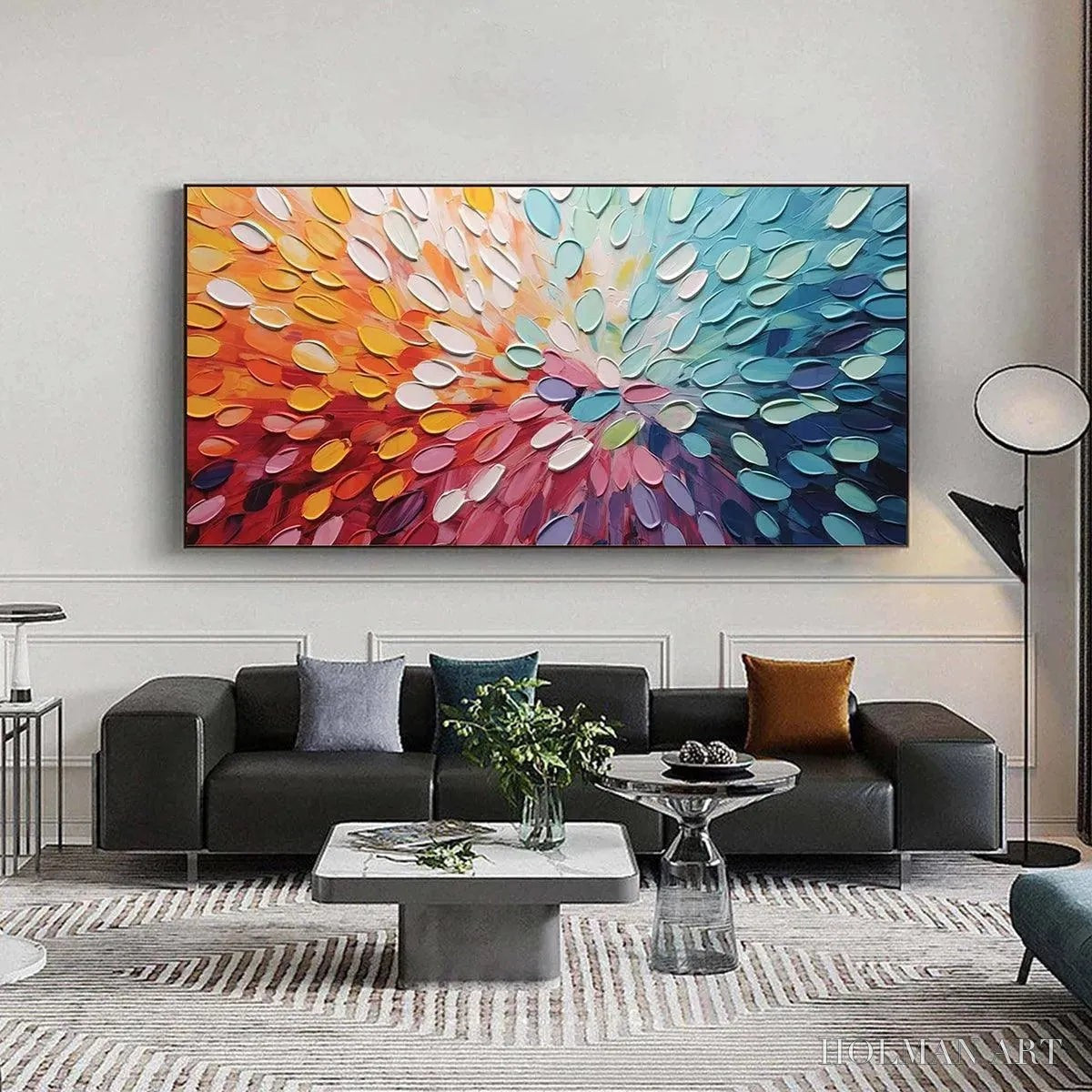 HOLMAN ART Rainbow Burst – Textured Abstract Painting in Rainbow Colors - image 2