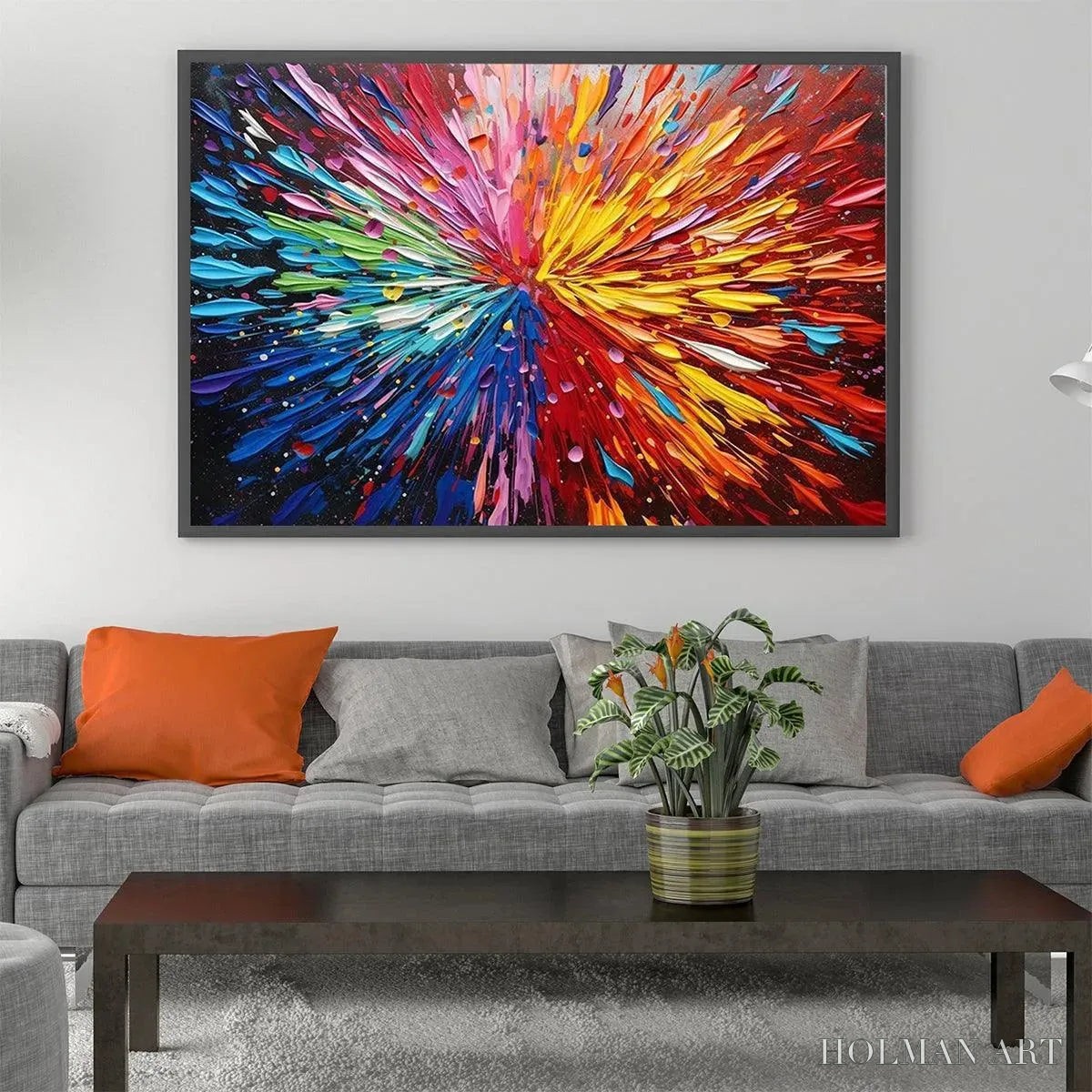 HOLMAN ART Color Explosion – Textured Impasto Abstract Painting in Rainbow Colors - image 2