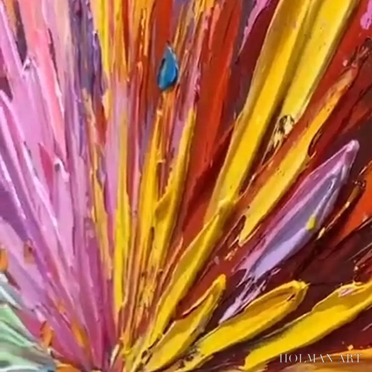 HOLMAN ART Color Explosion – Textured Impasto Abstract Painting in Rainbow Colors - image 3