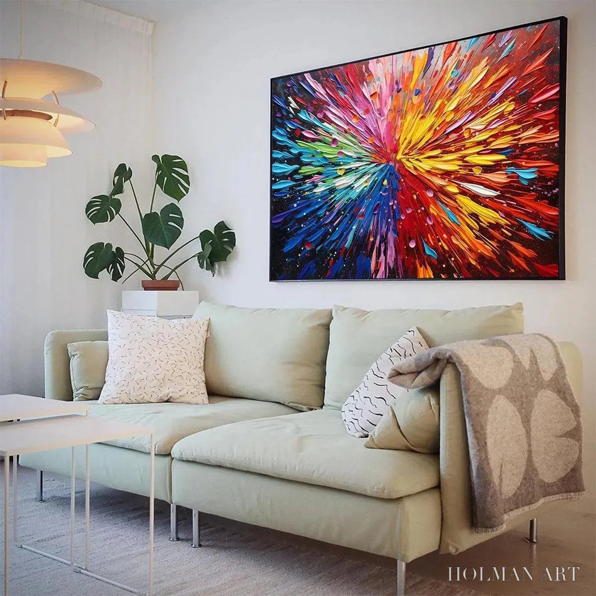 HOLMAN ART Color Explosion – Textured Impasto Abstract Painting in Rainbow Colors - image 4