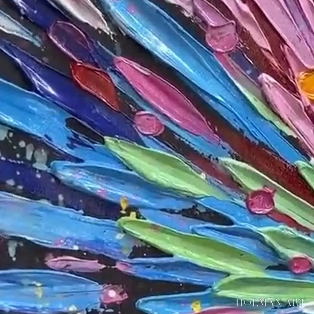 HOLMAN ART Color Explosion – Textured Impasto Abstract Painting in Rainbow Colors - image 5