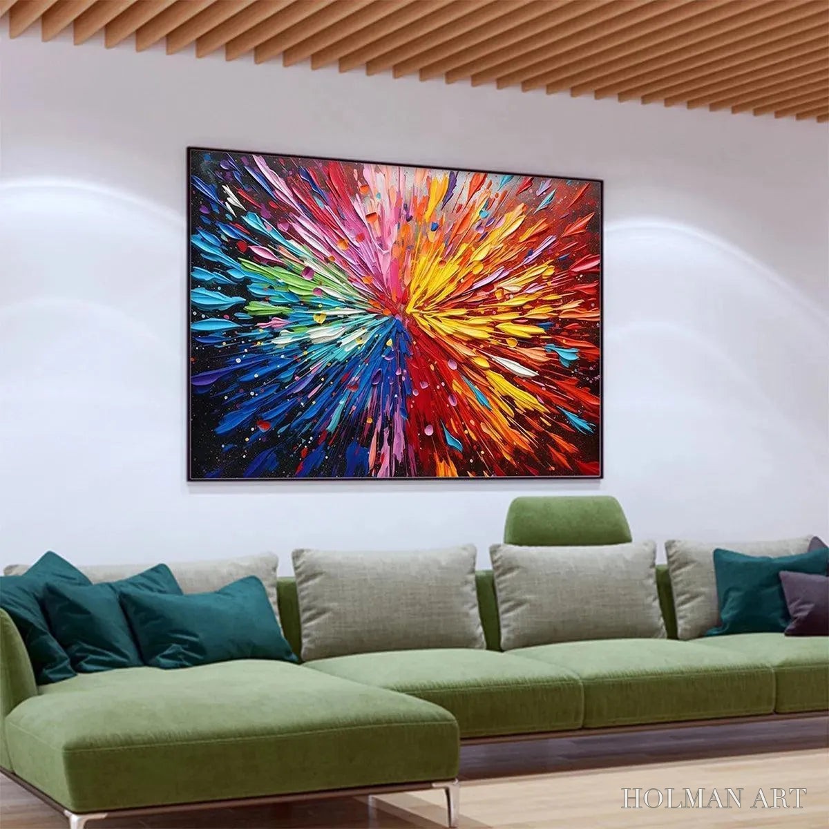 HOLMAN ART Color Explosion – Textured Impasto Abstract Painting in Rainbow Colors - image 6