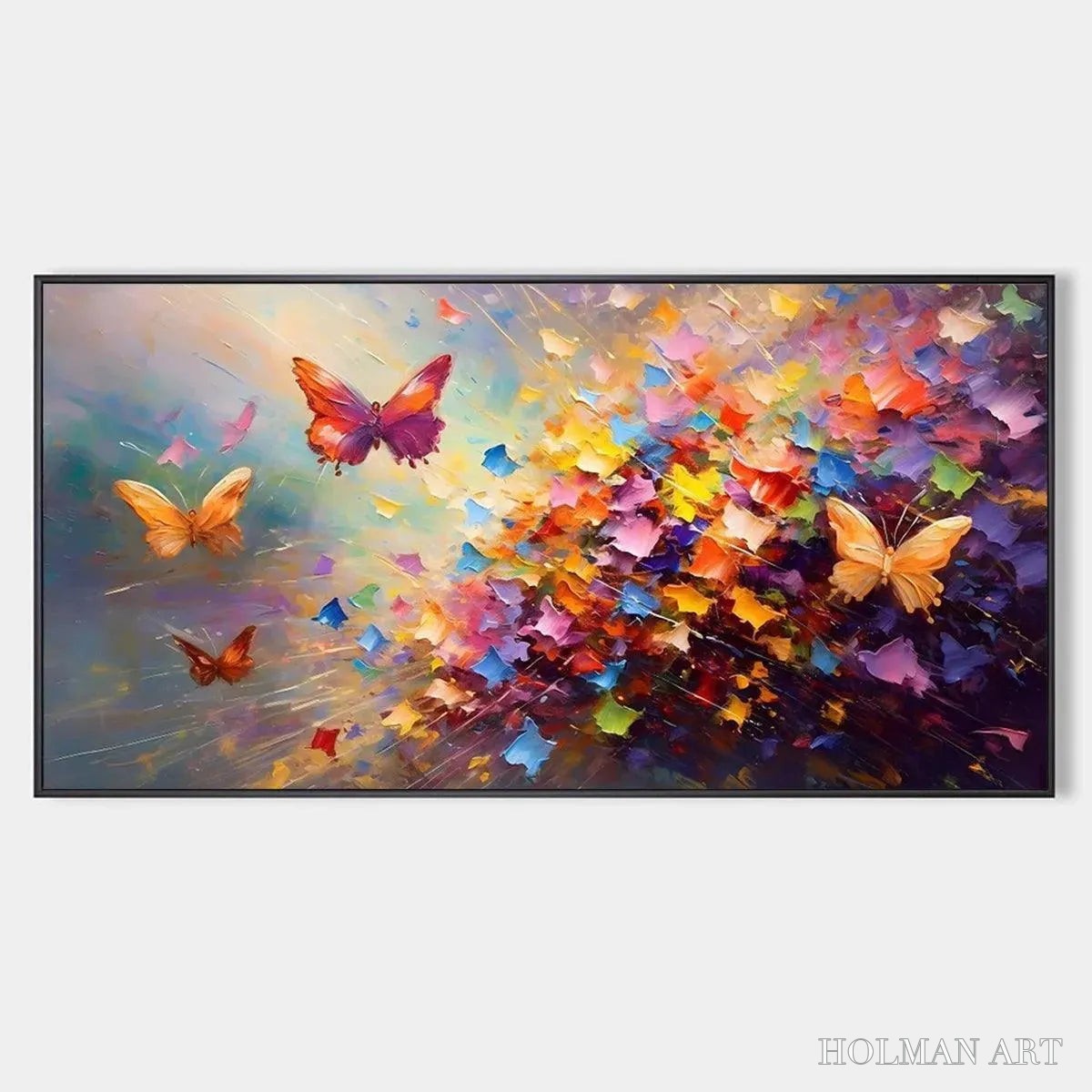 HOLMAN ART Butterfly Flight – Colorful Butterfly Painting on Canvas - image 1