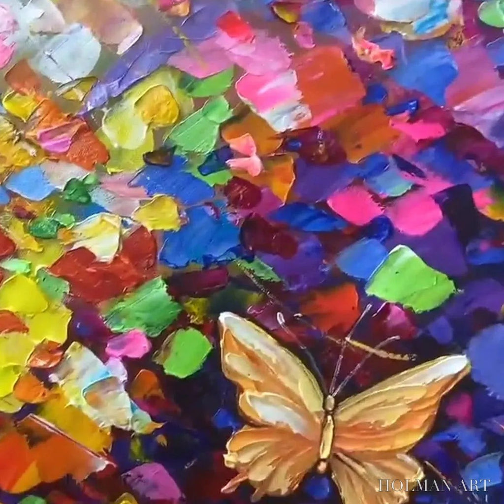 HOLMAN ART Butterfly Flight – Colorful Butterfly Painting on Canvas - image 3