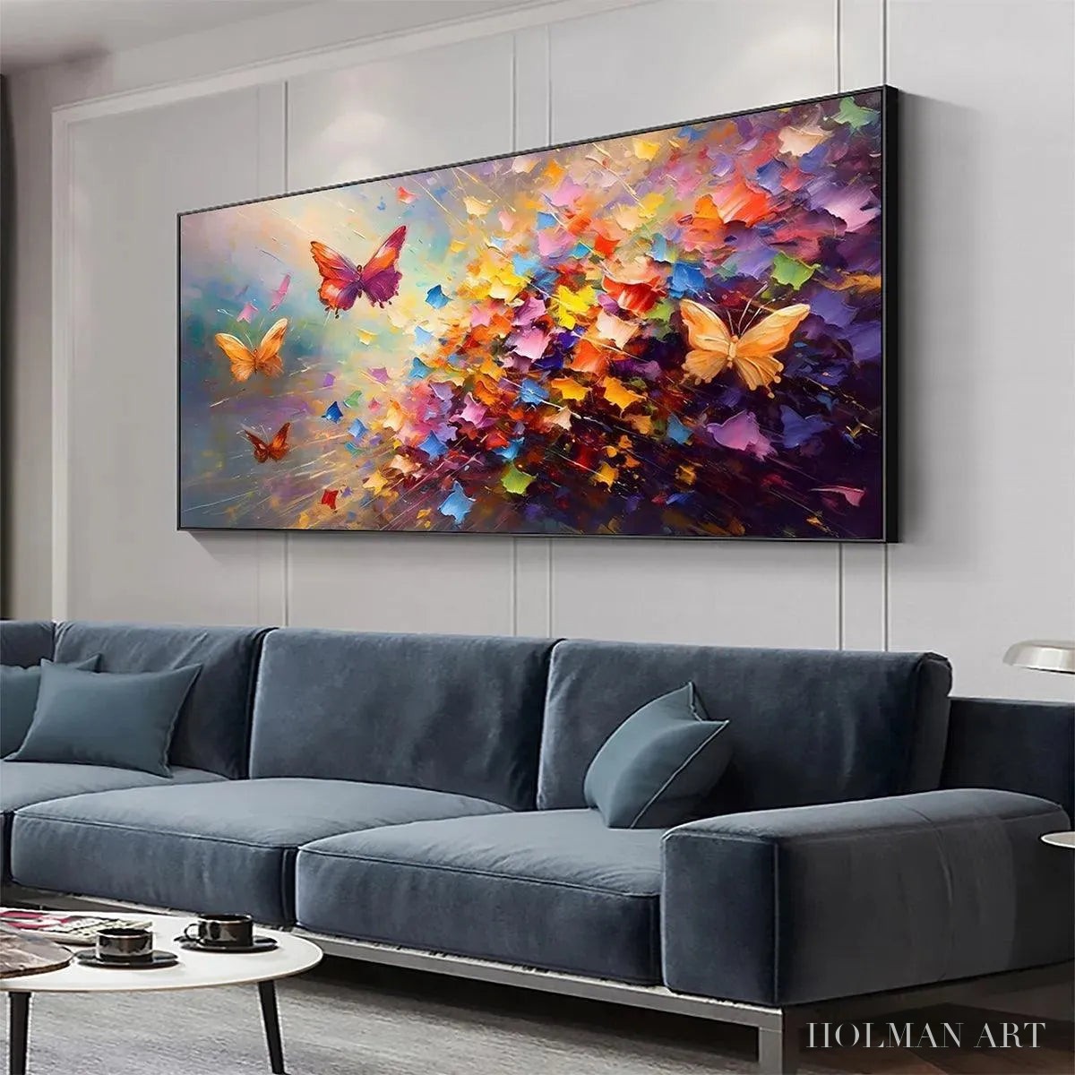 HOLMAN ART Butterfly Flight – Colorful Butterfly Painting on Canvas - image 4