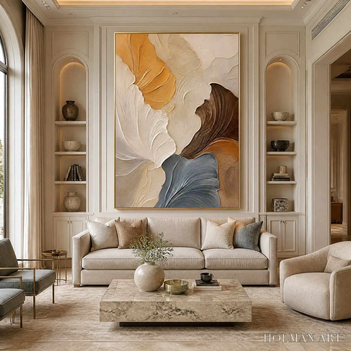 HOLMAN ART Layered Earth – Layered Neutral Organic Abstract - image 2