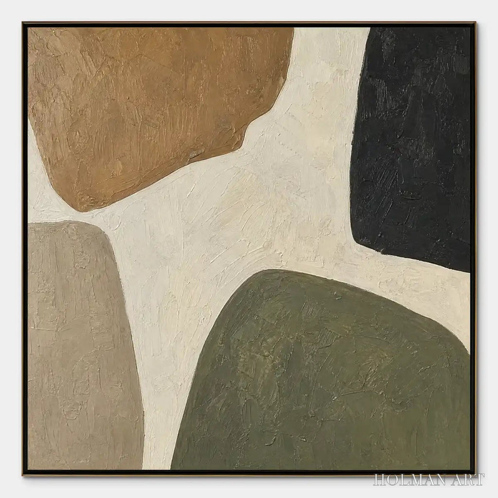 HOLMAN ART Earthbound Forms – Organic Neutral Shape Abstract - image 1