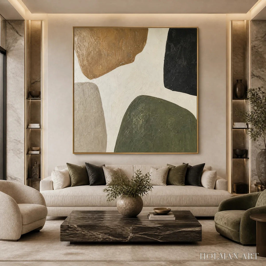 HOLMAN ART Earthbound Forms – Organic Neutral Shape Abstract - image 2