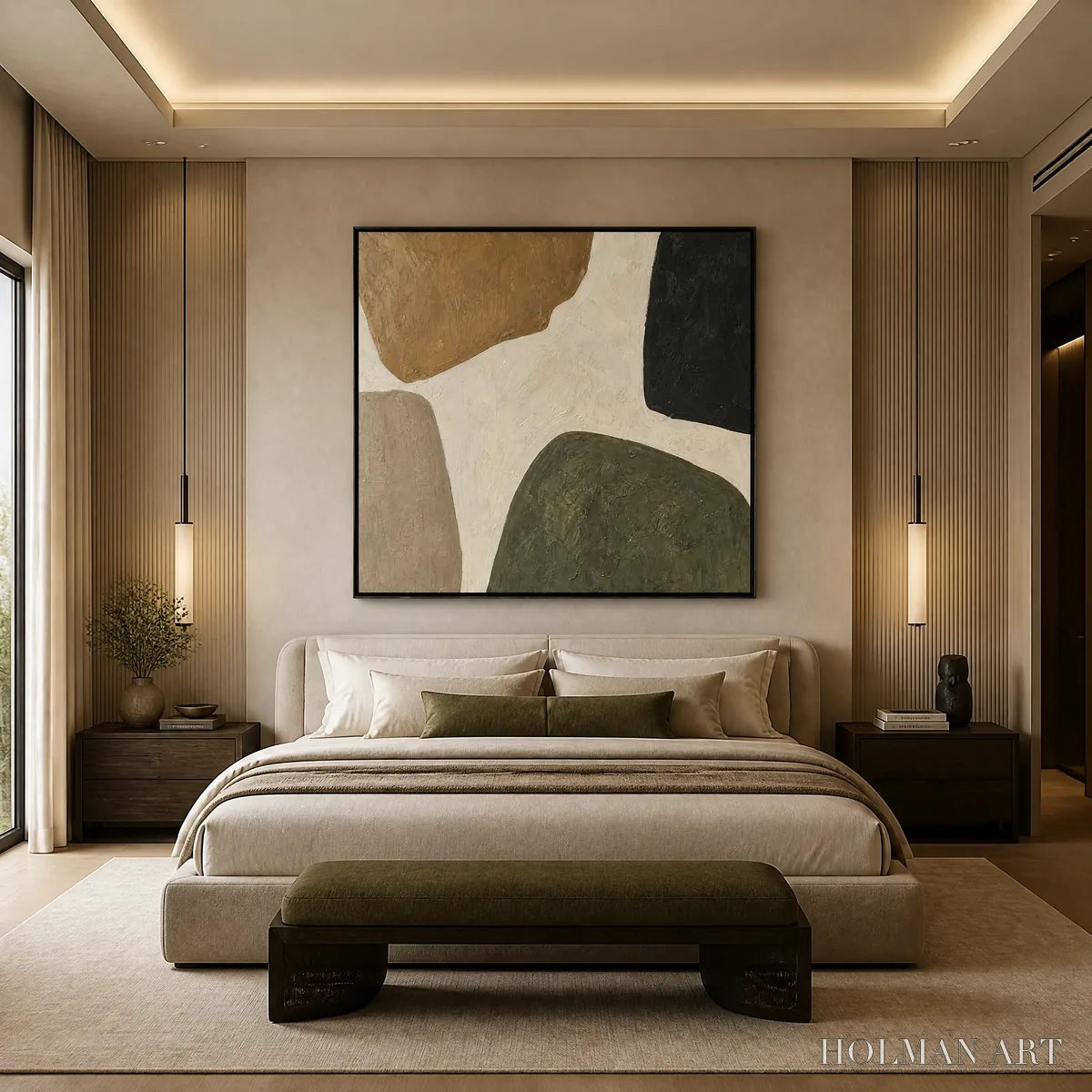 HOLMAN ART Earthbound Forms – Organic Neutral Shape Abstract - image 5