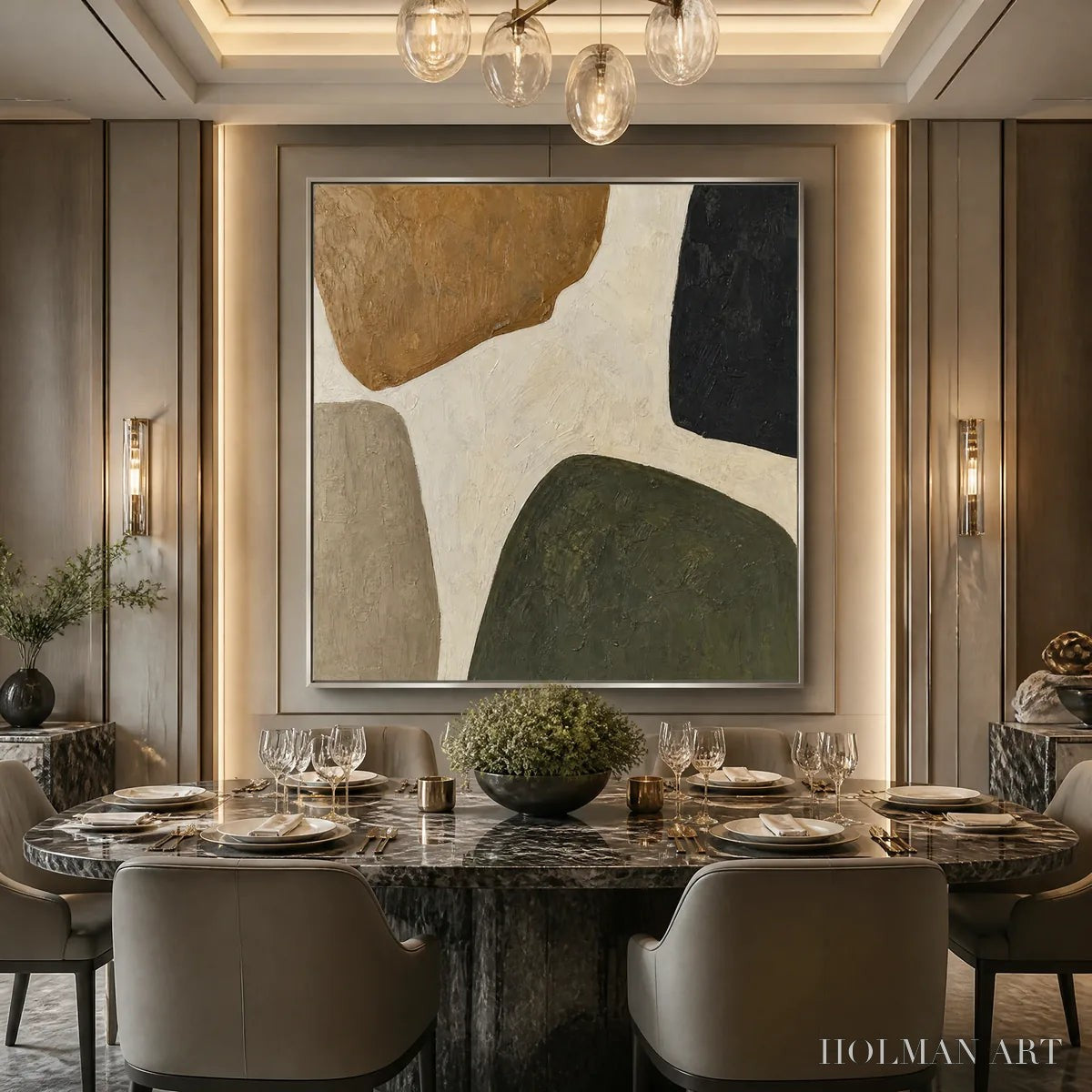 HOLMAN ART Earthbound Forms – Organic Neutral Shape Abstract - image 6