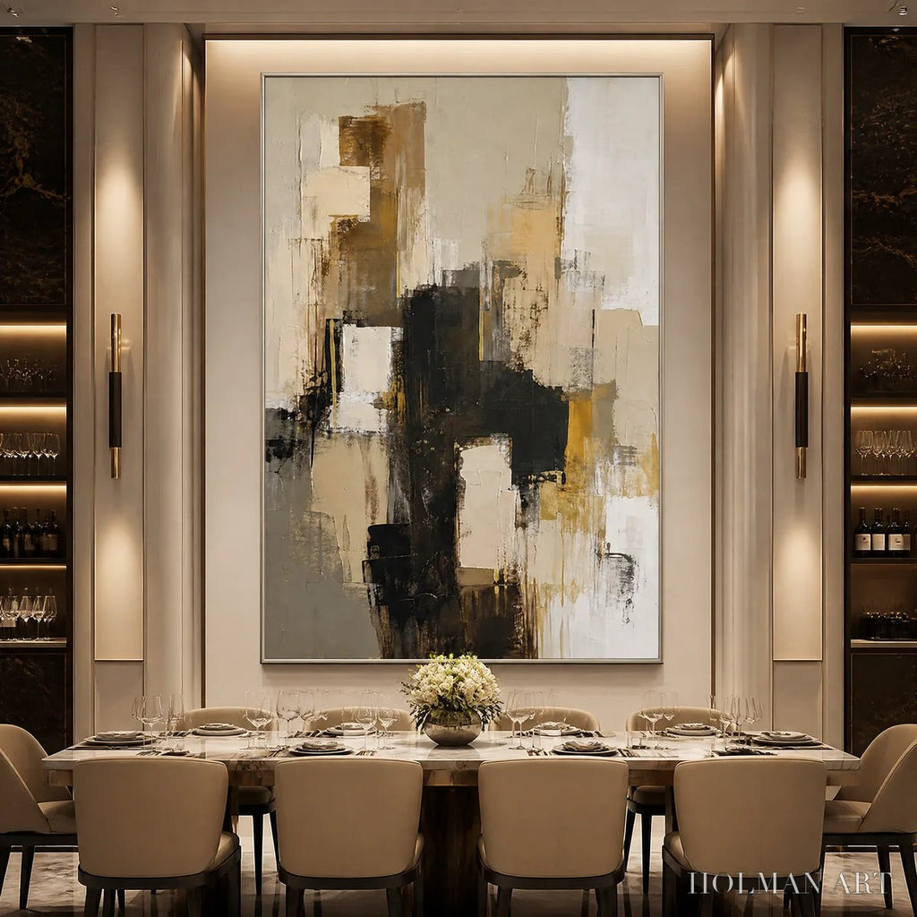HOLMAN ART Shadow Gold – Neutral Black Gold Abstract - image 2