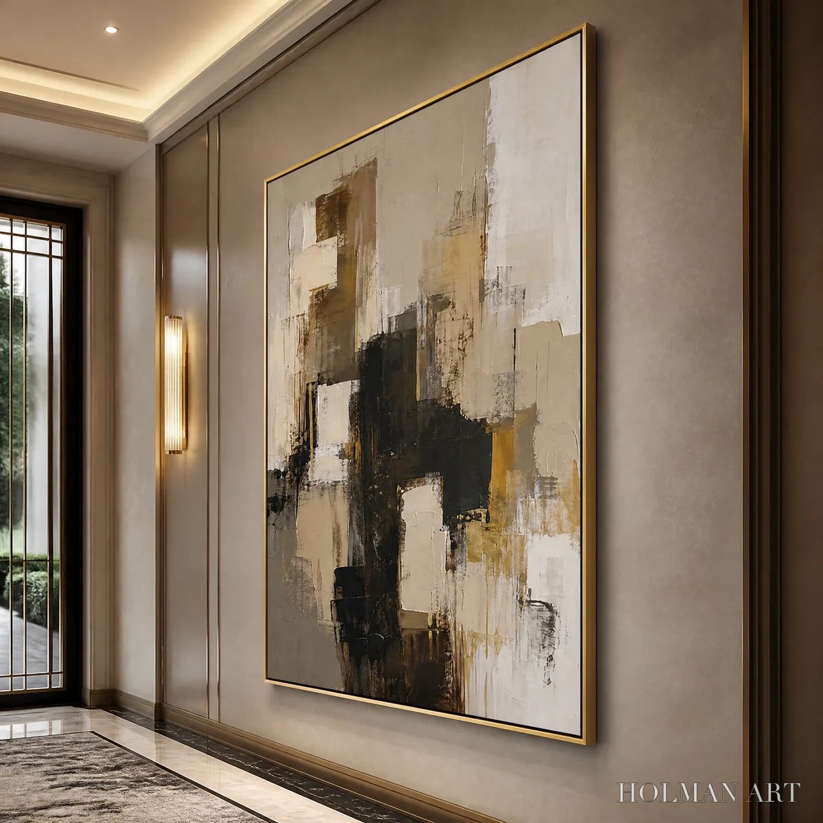 HOLMAN ART Shadow Gold – Neutral Black Gold Abstract - image 4